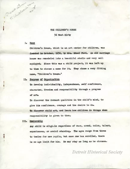 Manuscript - The Children's House