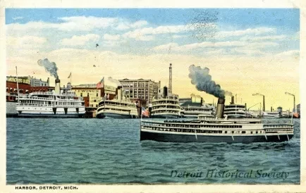 Postcard - Harbor, Detroit, Mich