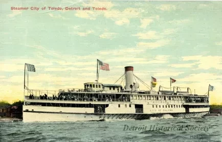 Postcard - Steamer City of Toledo, Detroit and Toledo