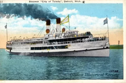 Postcard - Steamer "City of Toledo," Detroit, Mich.