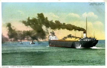 Postcard - Steamer "Greyhound" off for Toledo, Ohio, Detroit, Mich.