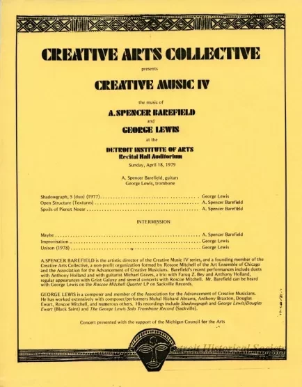 Program - Creative Arts Collective Presents
Creative Music IV