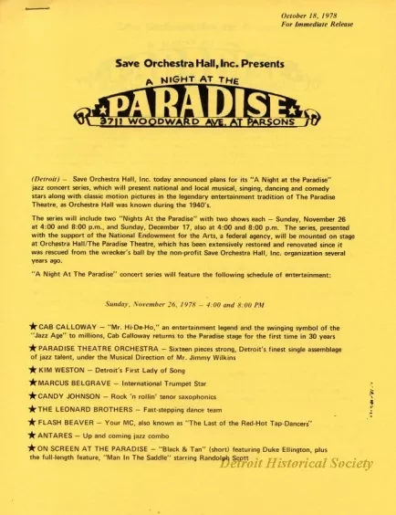 Release, News - A Night at the Paradise