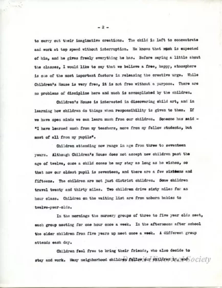 Article - Children's House.