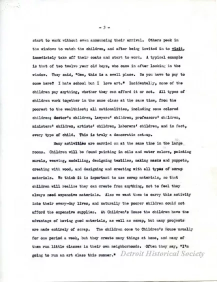 Article - Children's House.