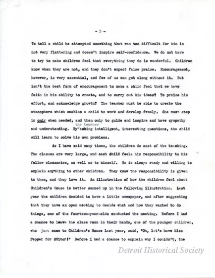 Article - Children's House.