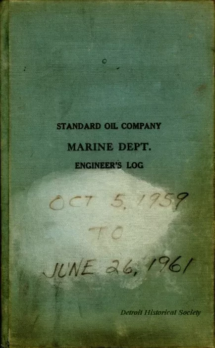 Log, Ship's - Standard Oil Company
Marine Dept.
Engineer's Log