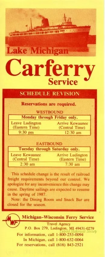 Brochure - Lake Michigan Carferry Service