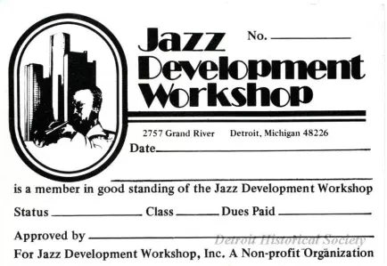 Card, Membership - Jazz Development Workshop