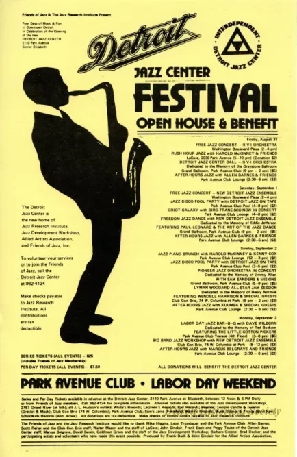 Handbill - Detroit Jazz Center