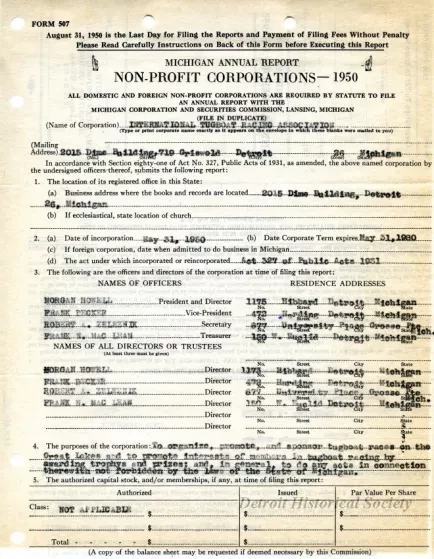 Report, Annual - Michigan Annual Report
Non-Profit Corporations - 1950