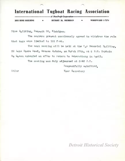 Minutes - Minutes of the Rules Committee Meeting Held at 
3408 Guardian Building, Tuesday, February 27, 1951