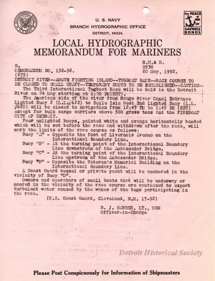 Announcement - Local Hydrographic Memorandum for Mariners