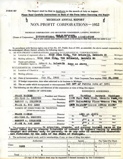 Report, Annual - Michigan Annual Report
Non-Profit Corporations - 1952
