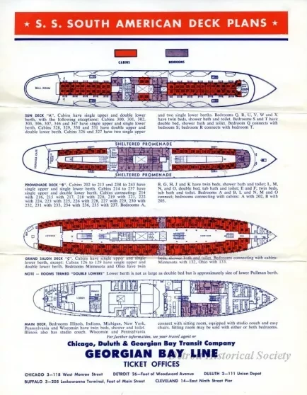 Brochure - S.S. North American Deck Plans
S.S. South American Deck Plans