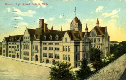 Postcard - Central High School, Detroit, Mich.
