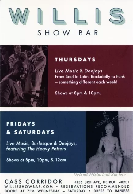 Card, Advertising - Willis Show Bar