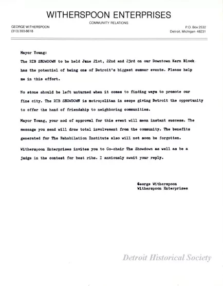 Letter - Witherspoon Enterprises