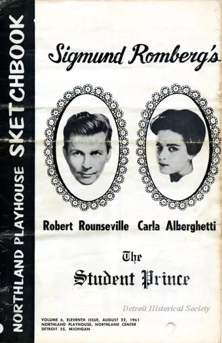Program, Theater - Northland Playhouse Sketchbook,
Sigmund Romberg's The Student Prince