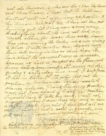 Letter - Michigan Military Academy