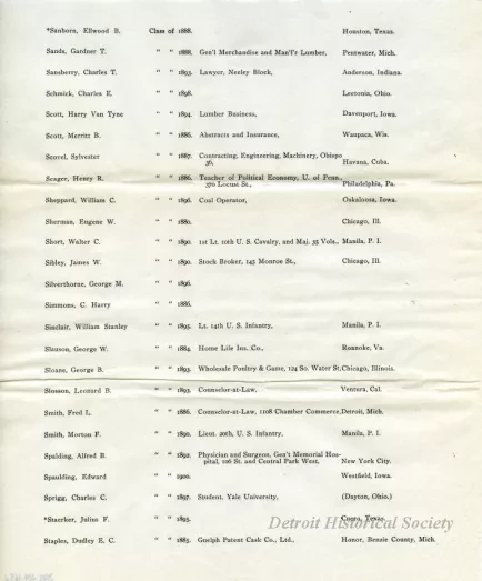 Letter - Headquarters, Michigan Military Academy