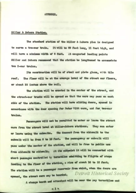 Report - Report of the Street Railway Commission to the 
Honorable Common Council on the Miller-Schorn System