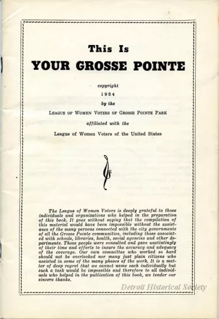 Booklet - This Is Your Grosse Pointe