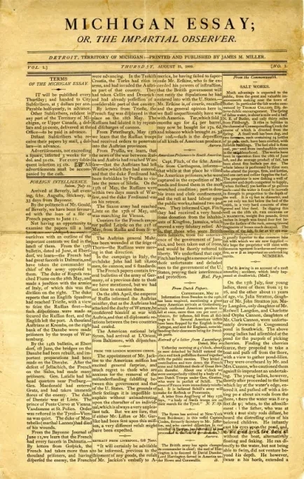 Newspaper - Michigan Essay:
or the Impartial Observer