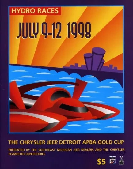Program - Official Program, Detroit APBA Gold Cup Race, July 9 - 12,1998