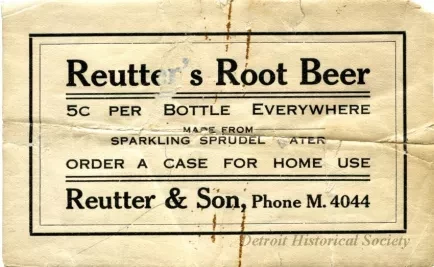 Label, Product - Reutter's Root Beer.