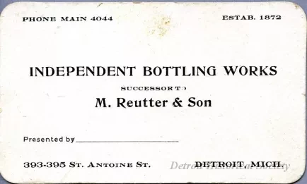Card, Business - Independent Bottling Works