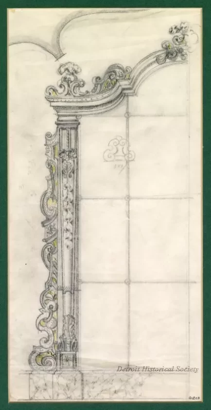 Drawing - Suggested Ballroom Mirror, Lawrence P. Fisher, Res.