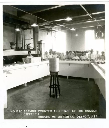 Stereograph - Serving Counter And Staff Of The Hudson Cafeteria, Hudson Motor Car Co, Detroit, USA