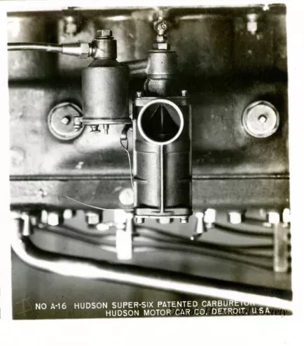 Stereograph - Hudson Super-Six Patented Carburetor, Hudson Motor Car Co, Detroit, USA