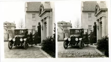 Stereograph - An Exquisite Model Of The Hudson Super-Six - The Seven Passenger Limousine; Price $2925 FOB Detroit, Hudson Motor Car Co, Detroit, USA