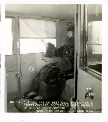 Stereograph - Curtains Are Of Best Quality Silk - Note Carpet-Covered Footstools Used Instead Of Old-Fashioned Footrail, Hudson Motor Car Co, Detroit, USA