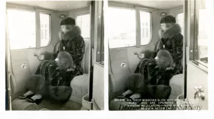 Stereograph - All Drop Windows Slide Into Velvet-Covered "Runs" and Are Operated By "Perfect" Window Regulators - Note Arm Sling, Hudson Motor Car Co, Detroit, USA