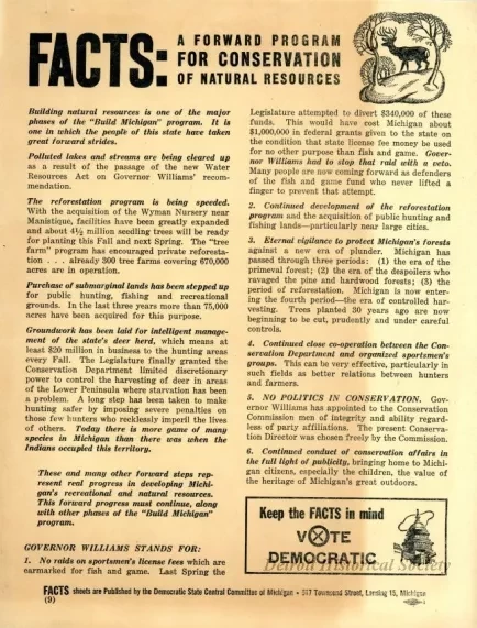 Flier, Political - FACTS: A Forward Program for Conservation of Natural Resources