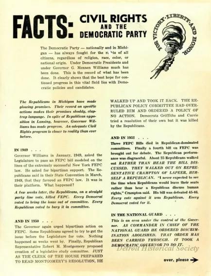 Flier, Political - FACTS: Civil Rights and the Democratic Party