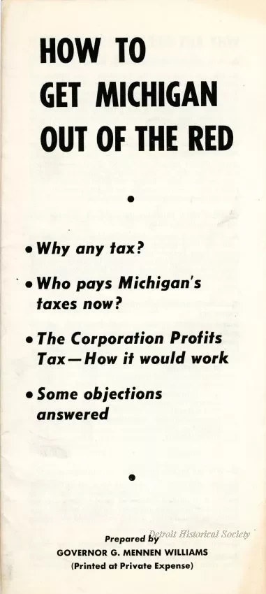 Brochure - How to Get Michigan Out of the Red