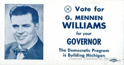 Card, Political - (X) Vote for G. Mennen Williams