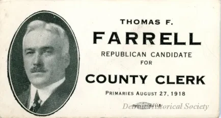Card, Political - Thomas F. Ferrell
Republican Candidate for 
County Clerk