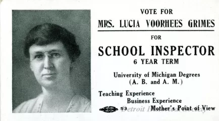 Card, Political - Vote for 
Mrs. Lucia Voorhees Grimes