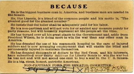 Card, Political - America Needs
This Man In 
the U.S. Senate