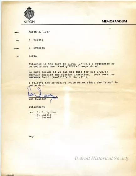 Correspondence - VISTA