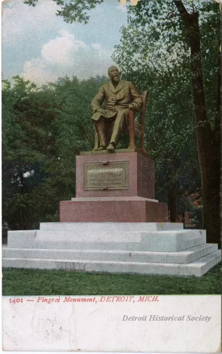 Postcard - Pingree Monument, Detroit, Mich.