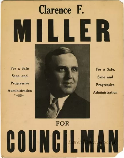 Poster, Political - Clarence F. Miller for Councilman