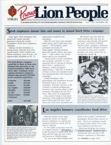 Newsletter - Proud Lion People, Vol. 7, No. 9
December, 1988