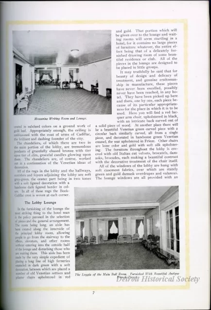 Booklet - The Book-Cadillac Hotel, Detroit, Michigan - Dhs_2000_005_004_07_sf