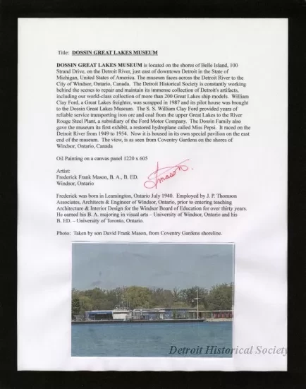 Painting - Dossin Great Lakes Museum